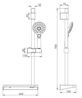 Душевой гарнитур Rose R109 хром